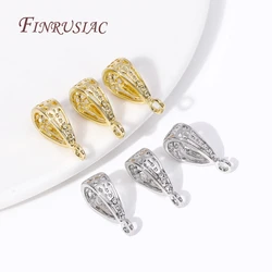 18K Gold Plated Brass Droplet Pendant Bail Connector For Necklaces Bracelets Jewelry Making Supplies, DIY Pearl Pendants