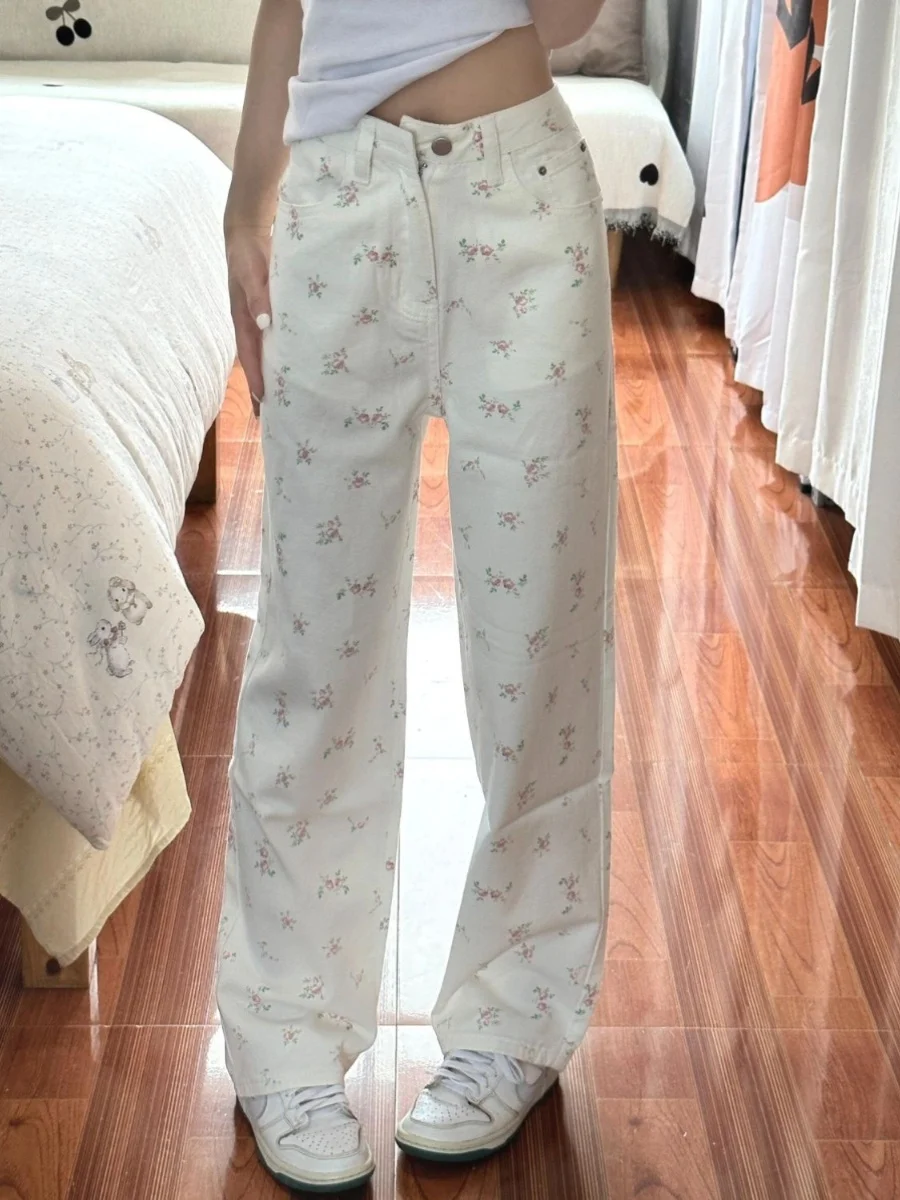 

Y2K расклешенные джинсы джинсовые женские каваи милые японские Harajuku корейские женские модные эстетические пастельные цвета розовый весенний свет