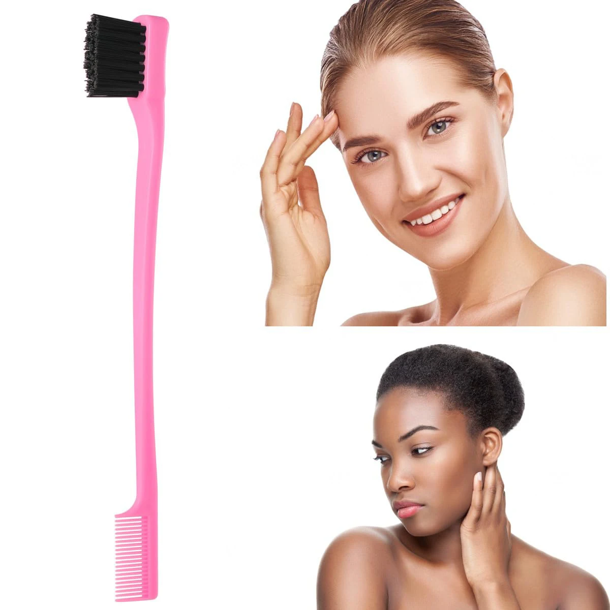 

12pcs 2-in-1 double-sided edge control brush set,edge control hair brush,beauty eyebrow brush Special for real hair wigs peluquería comb set