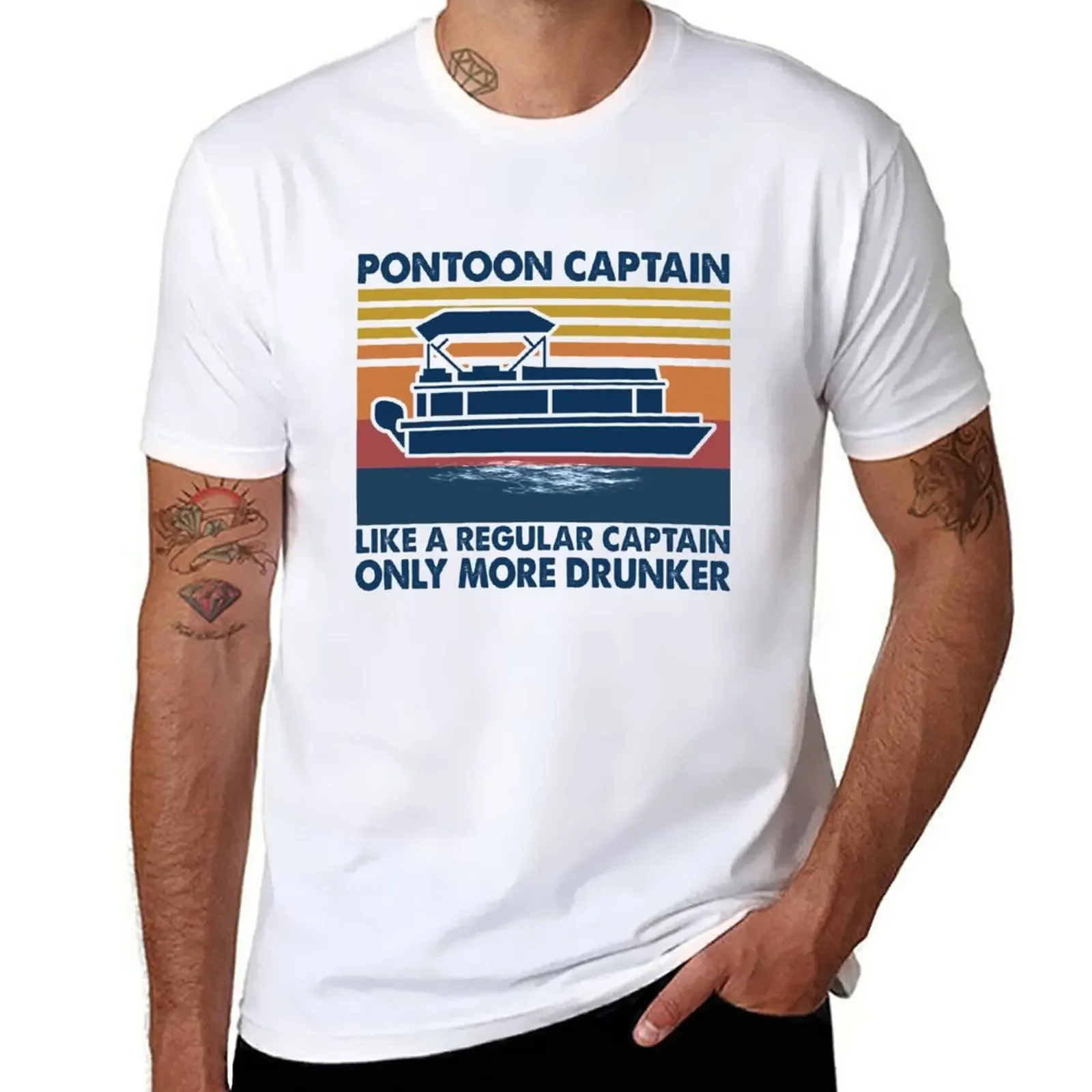 

Pontoon Captain Like A Regular Captain Only More Drunker Vintage T-Shirt sublime quick-drying oversized clothes for men