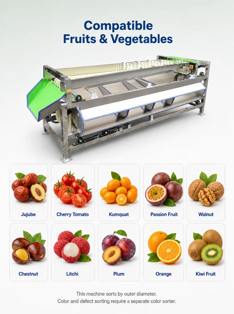 Large Capacity Avocado Grading Machine Industrial Fruit Vegetable Grading Machine Reliable Weight Grader Sizer Machinery