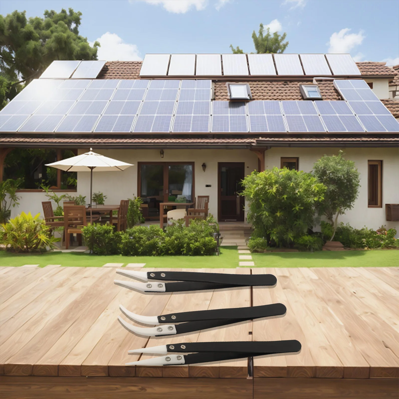 

Пинцет с черной ручкой Прецизионный пинцет Прямой наконечник Большой изгиб Керамика и фарфоровый наконечник Ремонтная работа с небольшим изгибом