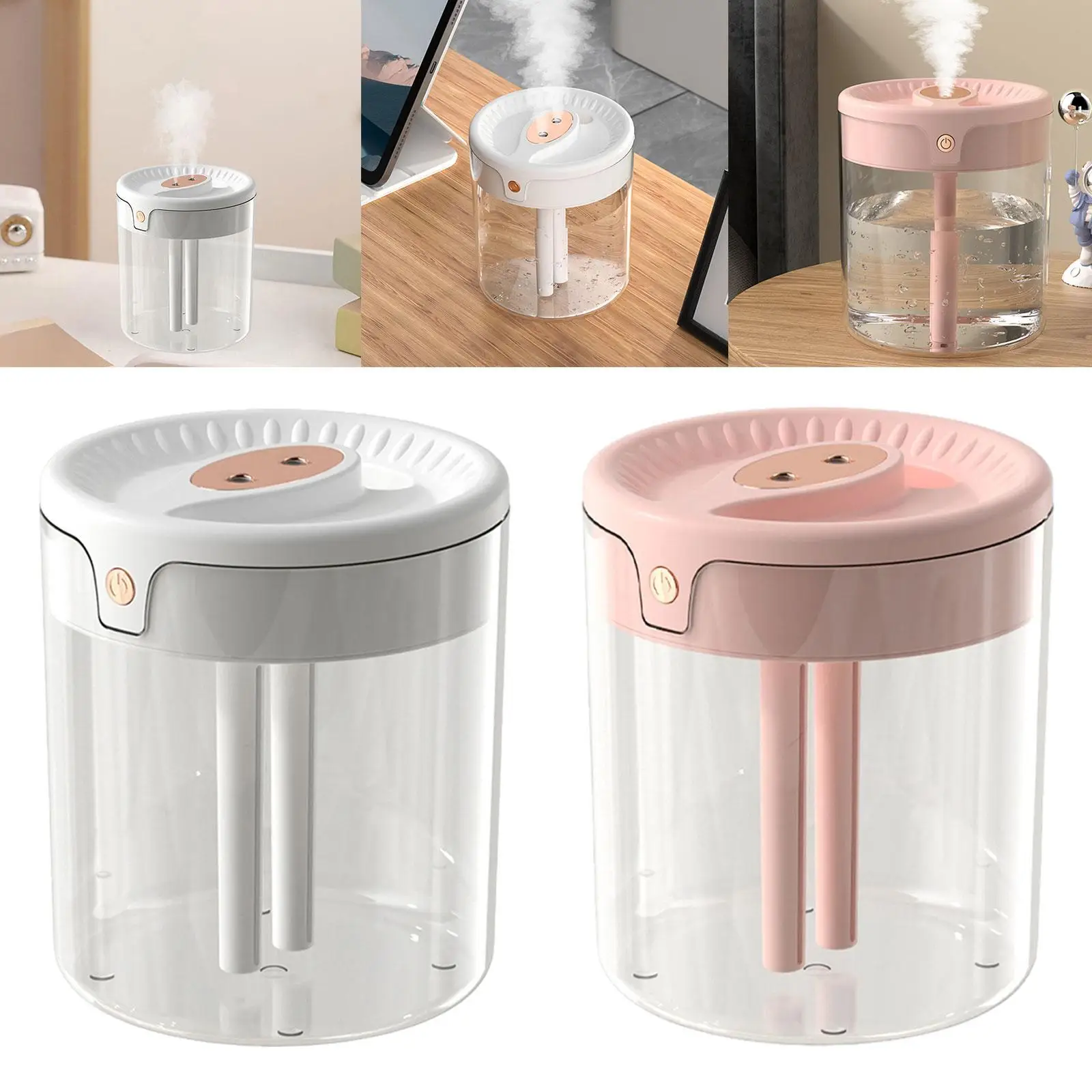 Desk Humidifier Easy to Use Comfortable Household Low Noise Wide Range Humidification Convenient 2L Water Tank for Hotel Indoor