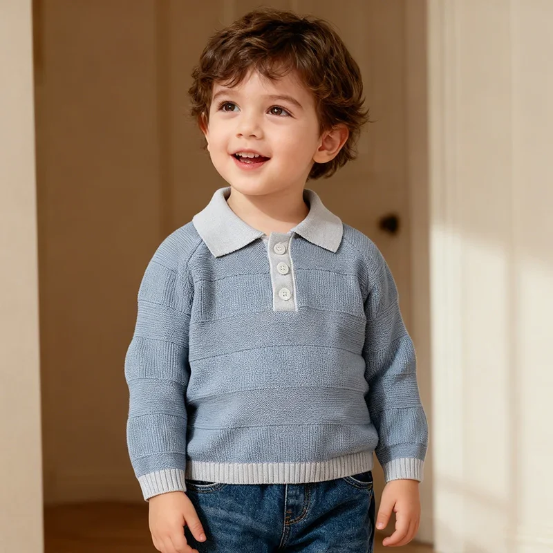 2026 ربيع جديد الوليد الطفل بنات بنين سترة الاطفال طويلة الأكمام بلوفر مغزول القمم الكورية نمط 0-3 سنوات ملابس الأطفال