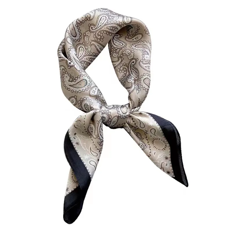 Classic Cashew Flower Square Scarf Silk Scarves Elagant Women Paisley Print Hairbands Bandana Neck Tie Handkerchief Female Hijab
