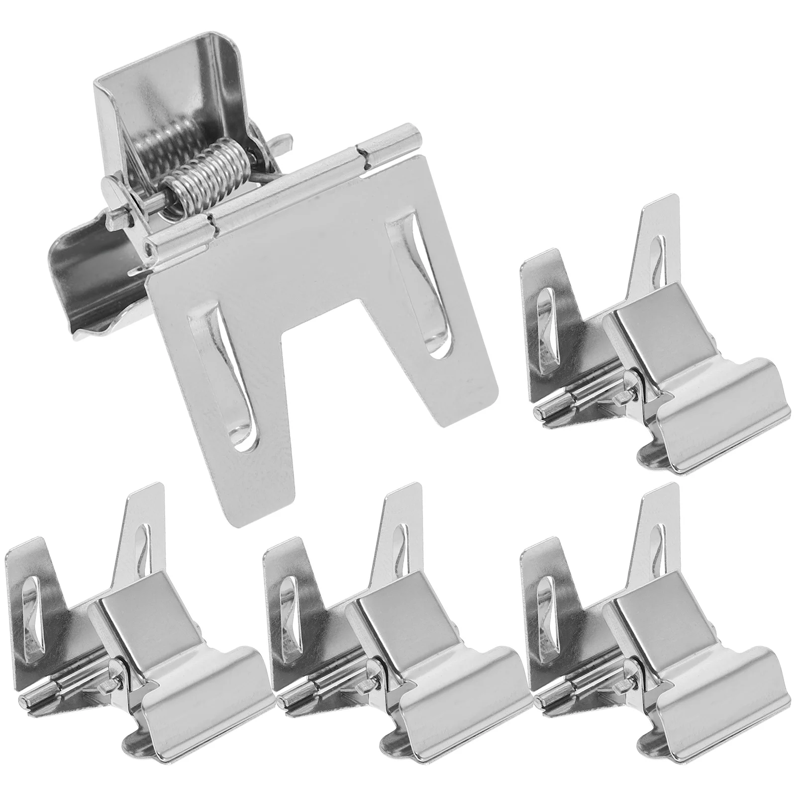 5 Pcs Gel Price Tag Clip Market Stall Signs Promotional Label Clamps Music Merchandise Silver Electroplated Iron Metal