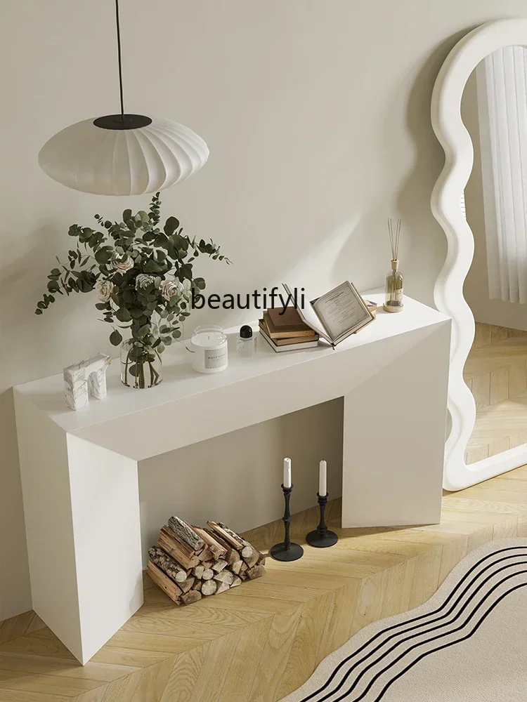 D178 Y Light luxury French cream style ins fireplace cabinet entrance entrance white decorative cabinet rack