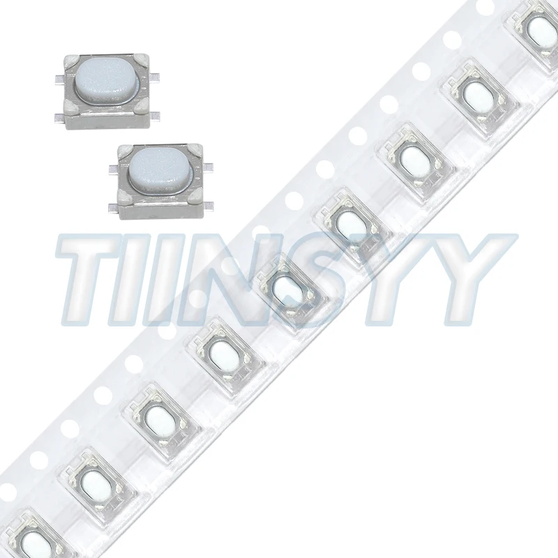 100PCS DC12V 50mA Micro Button Tact Switch SMD 4Pin 3X4X2.5MM White Tactile Tact Push Button Micro Switch Momentary 3*4*2.5mm