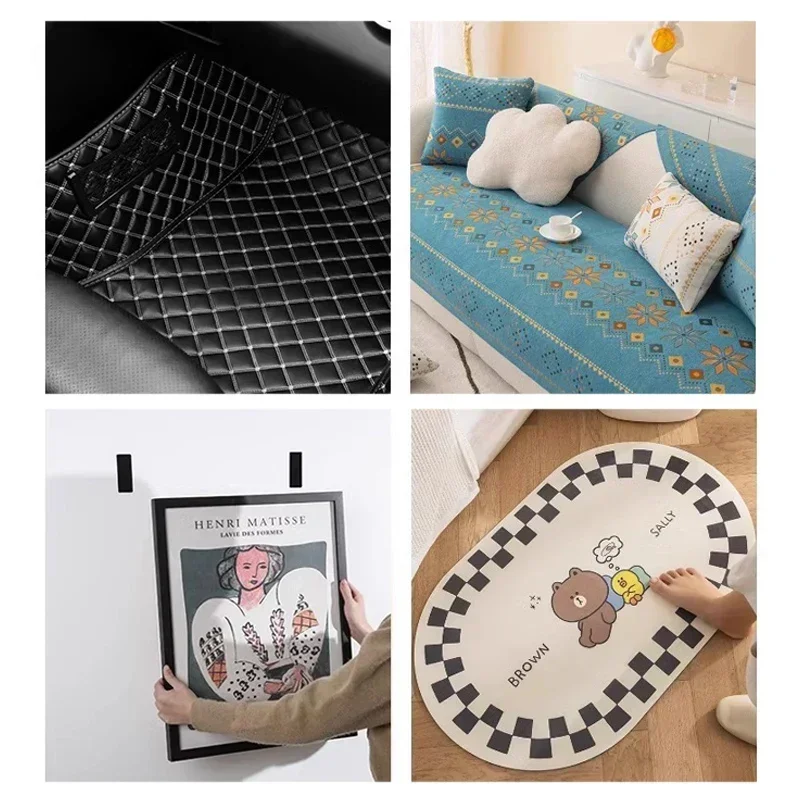 10Pairs Double Faced High Adhesive Car Carpet Fixed Patches Carpet Fixing Stickers  Home Floor Foot Mats Anti Skid Grip Tapes