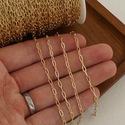 6 Feet 14k Gold Filled Paper Clip Chain Custom Jewelry Making, Necklace Link Chain Bracelet for Jewelry Making Free Shipping