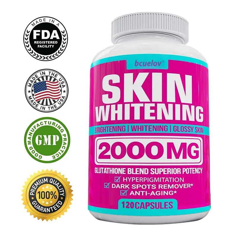 2000 Mg Glutathione for Skin Whitening and Brightening - Glutathione Blend - Anti-Aging, Gluten-Free