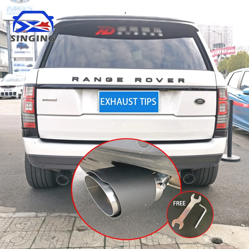 

Exhaust Tip muffler Car carbon firber Rear Tail Throat Pipe Tip accessories auto parts decoration For LAND ROVER 2012-2018