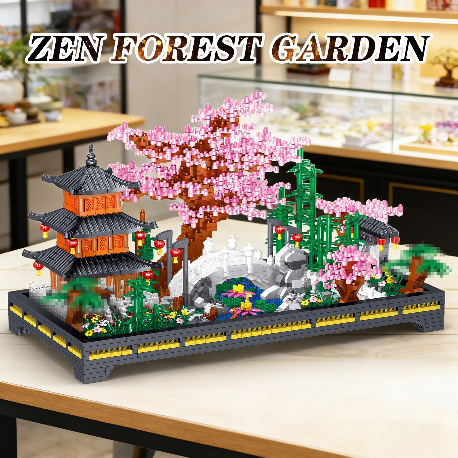 

2805 деталей Конструктор «Дзен-сад»: Цветущее дерево, древнекитайская архитектура. Развивающая головоломка, детские игрушки, украшение, подарки.