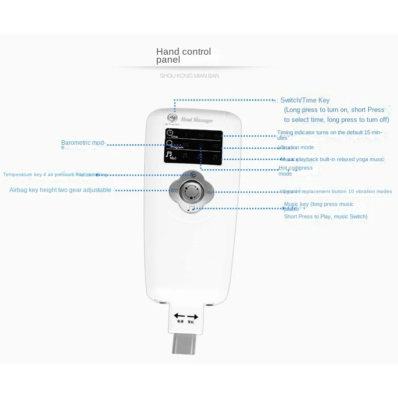Głowa Ciśnienie powietrza Wibrujące urządzenie do terapii głowy Masażer do skóry głowy Elektryczny gorący kompres Kask Czapka masująca