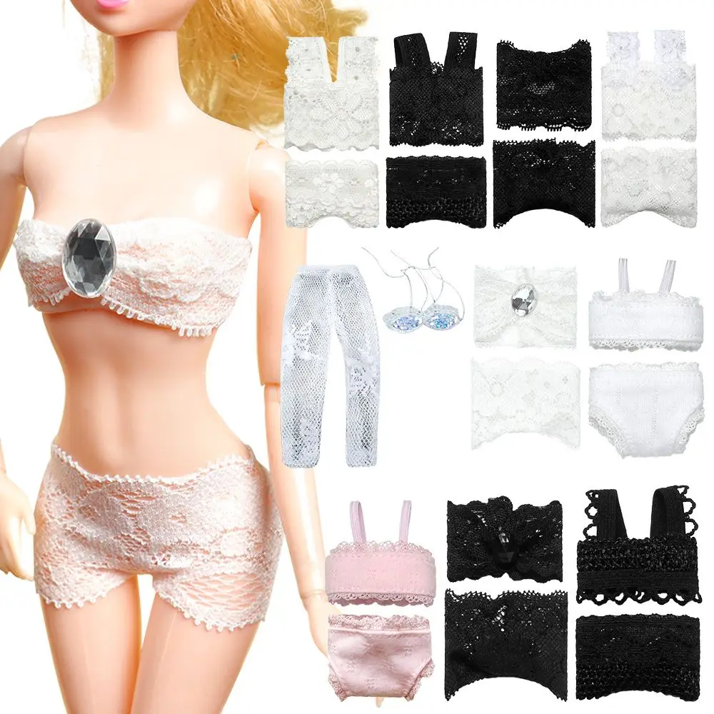 1Set Sexy Pajamas Colorful Clothing Underwear Lingerie Bra Dress Lace Homewear Accessories Clothes for Barbie Doll DIY Toy