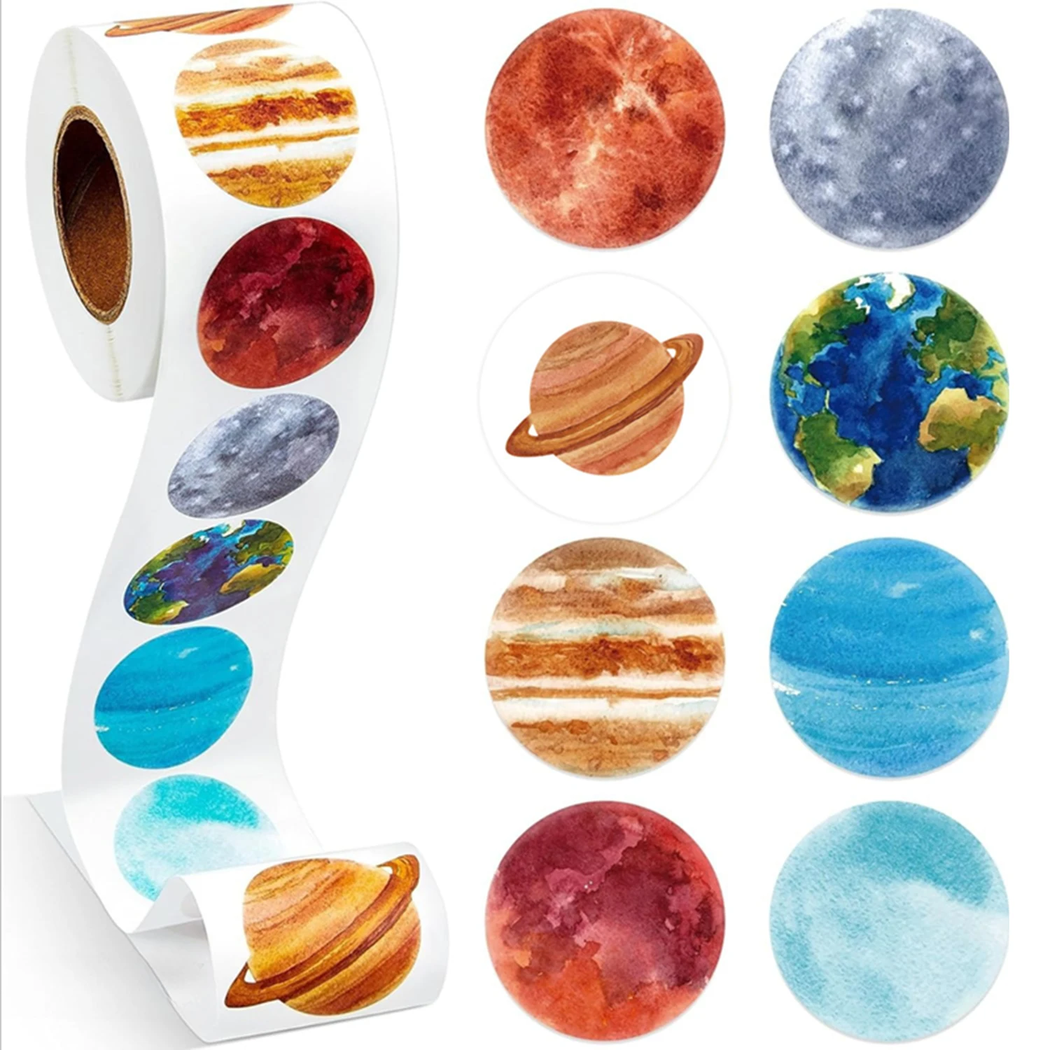 500Pcs/Roll Grassland Animals Dinosaur Planet Stickers 2.5cm/1.0inch Graffiti Game Art Labels Learning Rewards Adorn Gifts