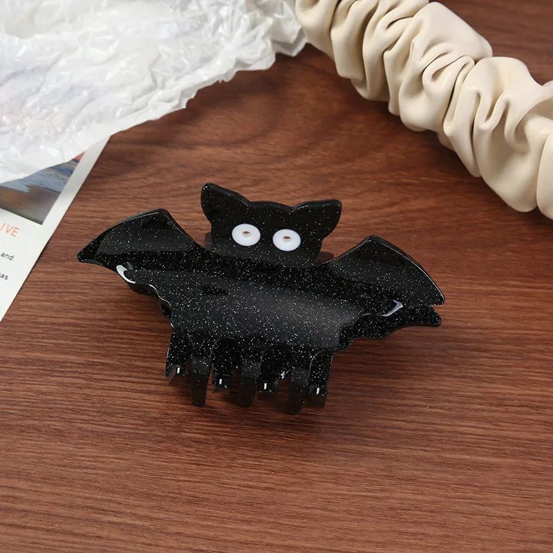 1 Stück Halloween-Haarspange mit Klaue, Kürbis-, Geist- und Fledermausmotiv, kleiner Geist, Totenkopf, personalisiertes Haaraccessoire für Hochsteckfrisuren am Hinterkopf – Detail 6