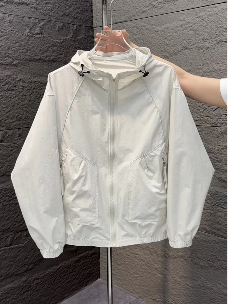 

Men's Summer 2025 New Hat Jaet Breathable Thin Outerwear Simple Sle Daily Long Sve Stand Fit Youth Outerwear