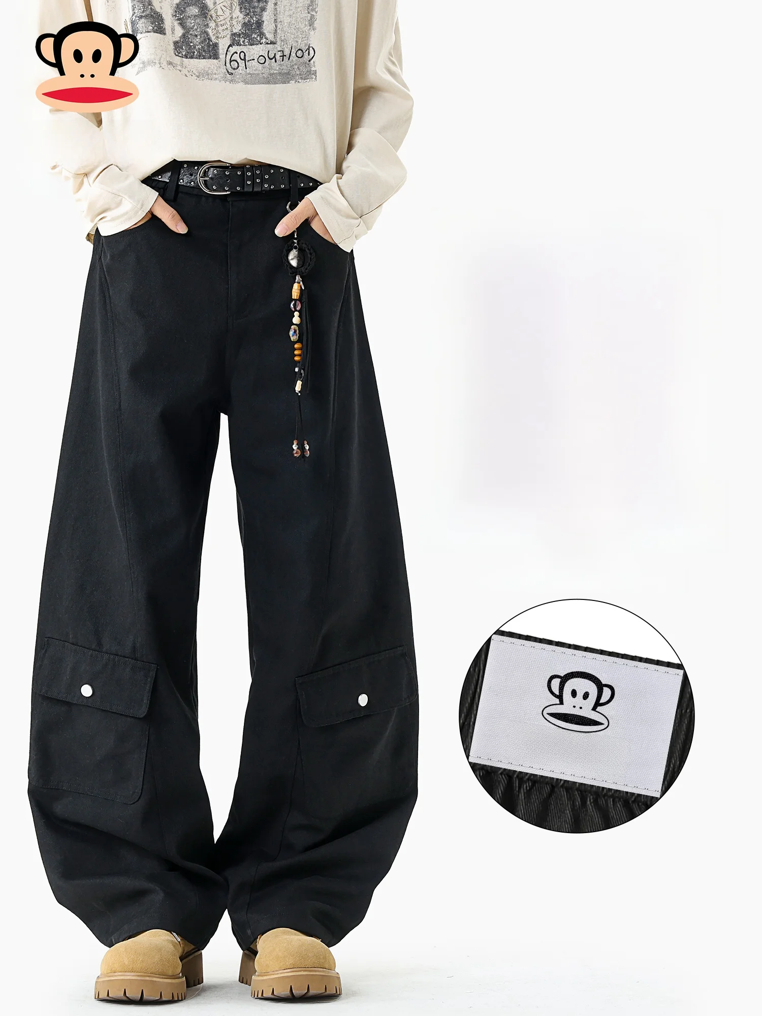 

Мужские повседневные брюки Paul Frank Spring American Deconstructed Workwear: модные свободные прямые брюки для молодежи Vitali Bla