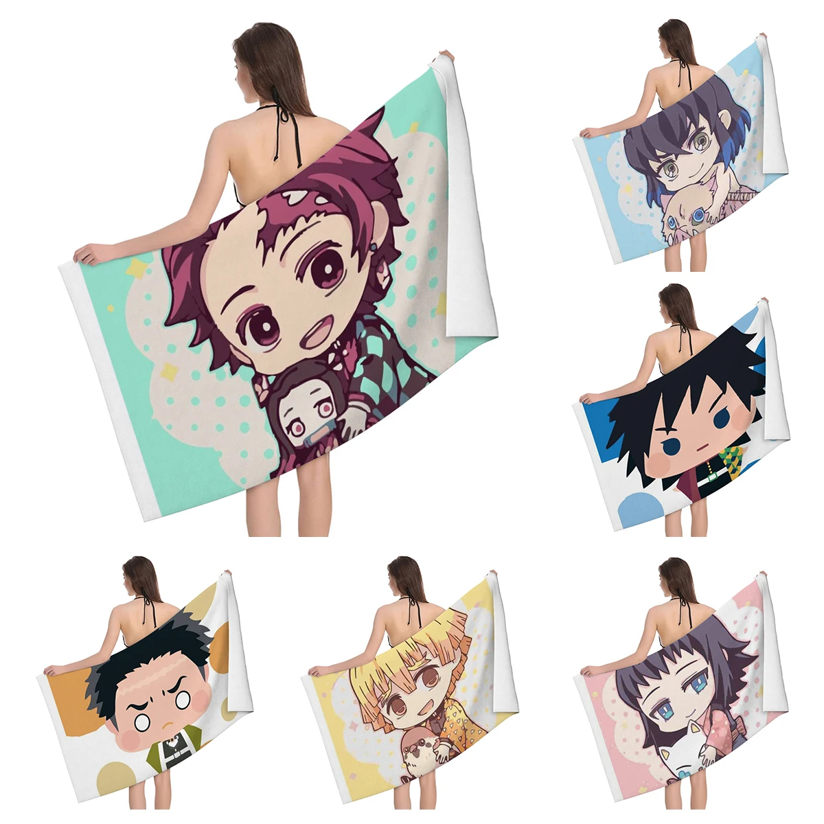 Home bath towels for the body towels Anime style bathroom quick drying microfiber beach towel man and women large sports towel