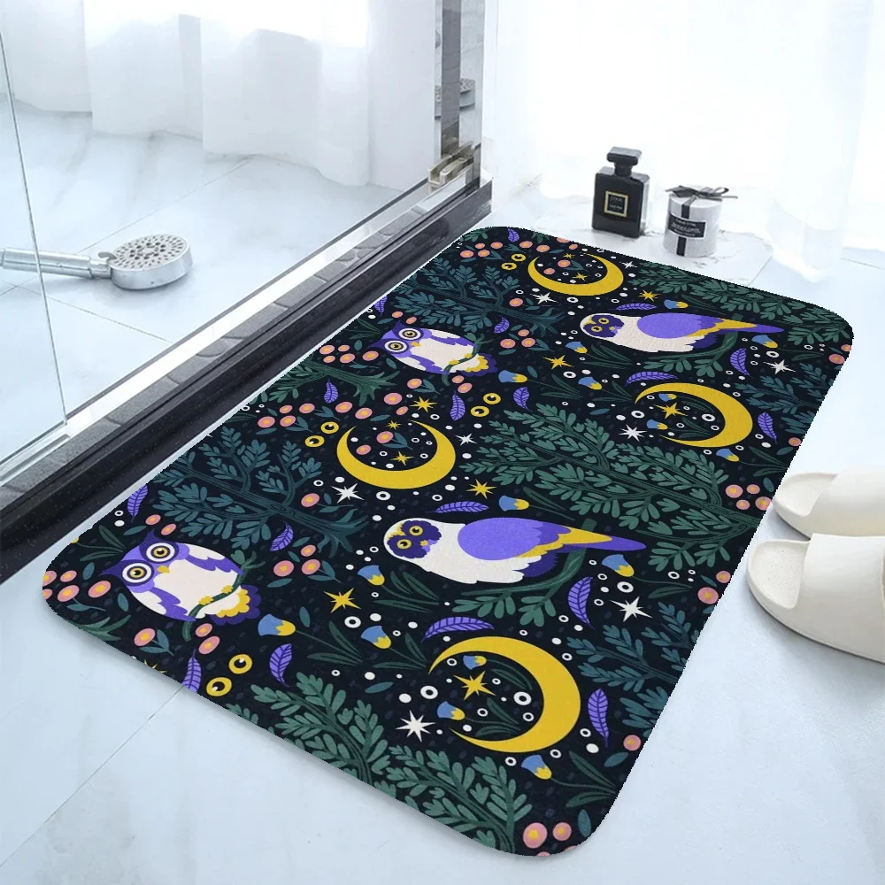 Fairytale Forest Pattern Bathroom Mat Toilet Lid Wc Bath Mat Set Diatomite Bath Mats Sets Carpet Foot Accessories Curtain Gadget