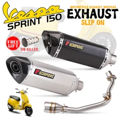 Motorcycle exhaust muffler set for 150 Vespa Primavera 150 iGet Sprint 150 iGet 2017-2020 with exhaust pipe