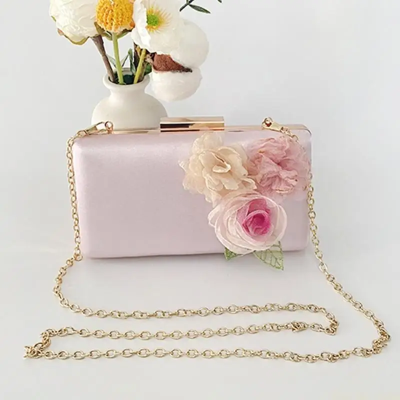 

X90D Элегантная вечерняя сумочка через плечо с цветочным дизайном и цепочкой для женщин