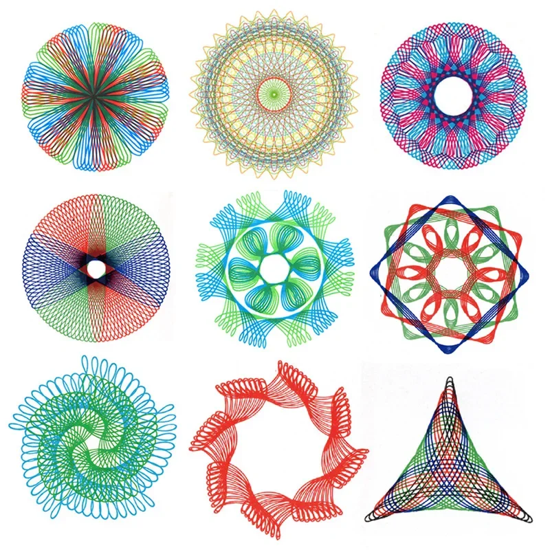 Spirograph Deluxe Set Design Blechset Zeichnen Spirale Ineinandergreifende Zahnräder Räder Designs Geometrisches Lineal Kinder Kreatives Lernspielzeug