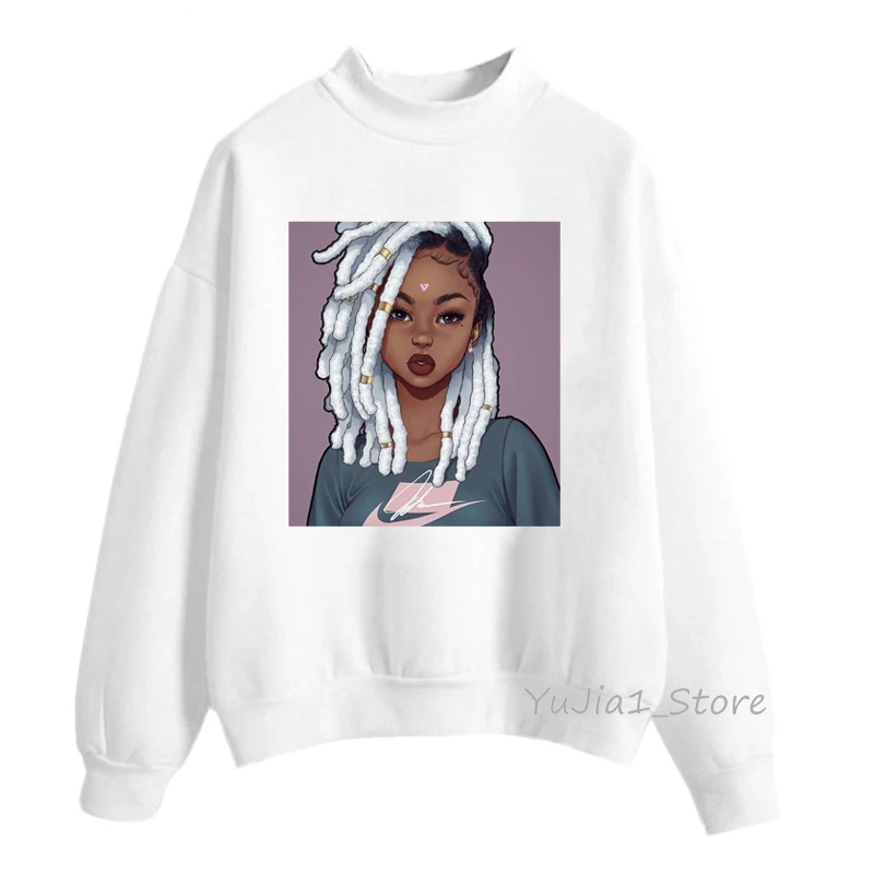 2022 kawaii sudadera mujer Melanin Poppin hoodies black African girl printed sweatshirt women clothing harajuku oversized hoodie