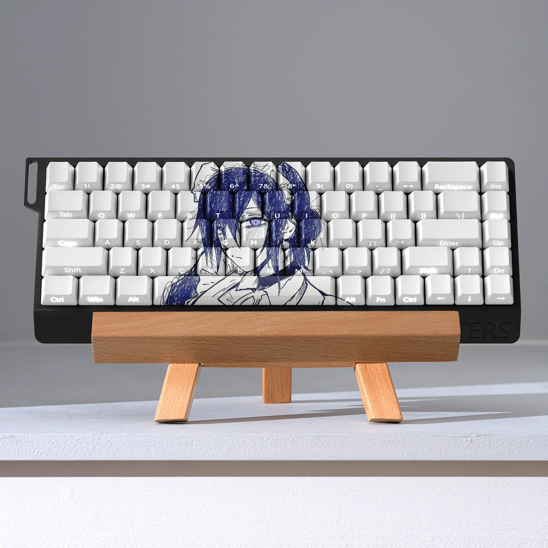 Asuka Reze Saber 02 Line Draft Series Animation Theme Keycaps Cherry PBT Side Light Transmission Personalized Keyboard Key Cap