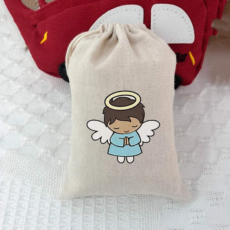 5pcs angel gift bags Boy Girl 1st Birthday party baby shower Baptism Christening First Holy Communion Christmas decoration sign
