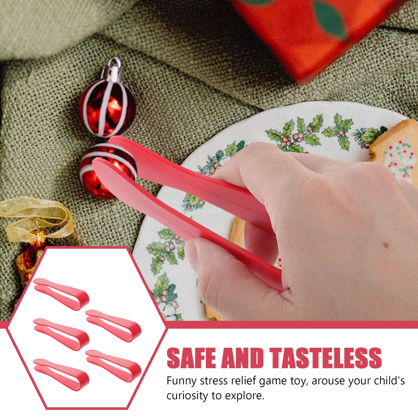 

5pcs Simulation Baking Clip Abs Safe Material Rounded Edges Stress Relief Kids Learning Game Pretend Playing Children