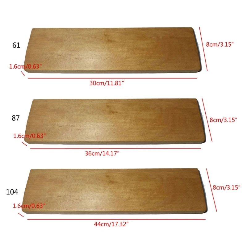 滑り止めマット付きの快適なブナ材のリストレスト、メカニカルキーボード用の人間工学に基づいたデスクサポート、61、87、104