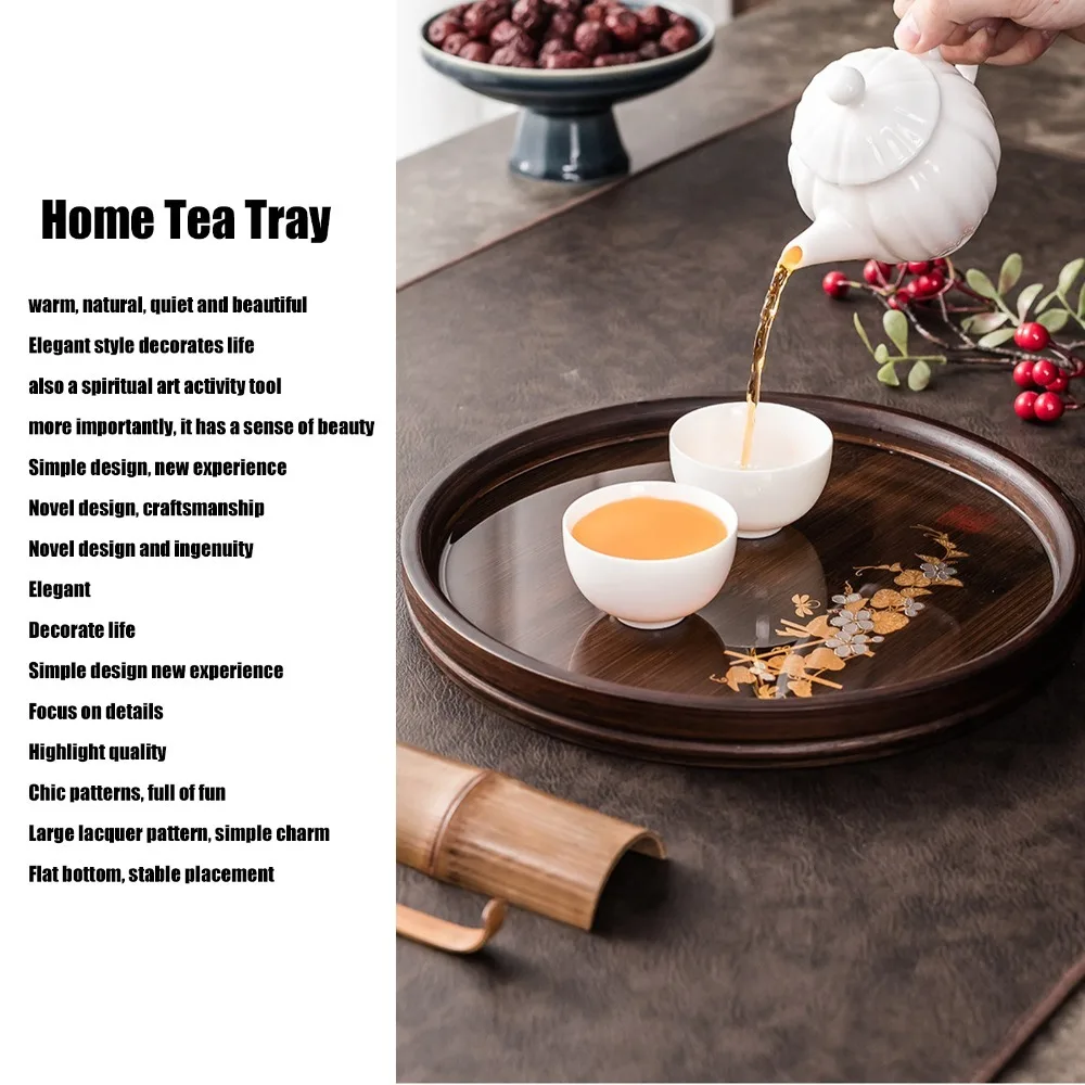 Bamboos Snack Tray Smooth Surface Unique Creative Serving Plate Shallow Flat Tray Light Thin Panel Food Platter Snack Storage