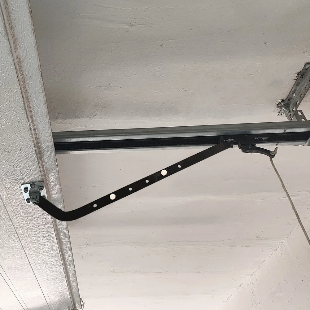 Garage Door Straight and Curved Rods Set Galvanized Steel Construction 0.39 in 4.3 in 14 in 0.9 in 15.5 in Sizes