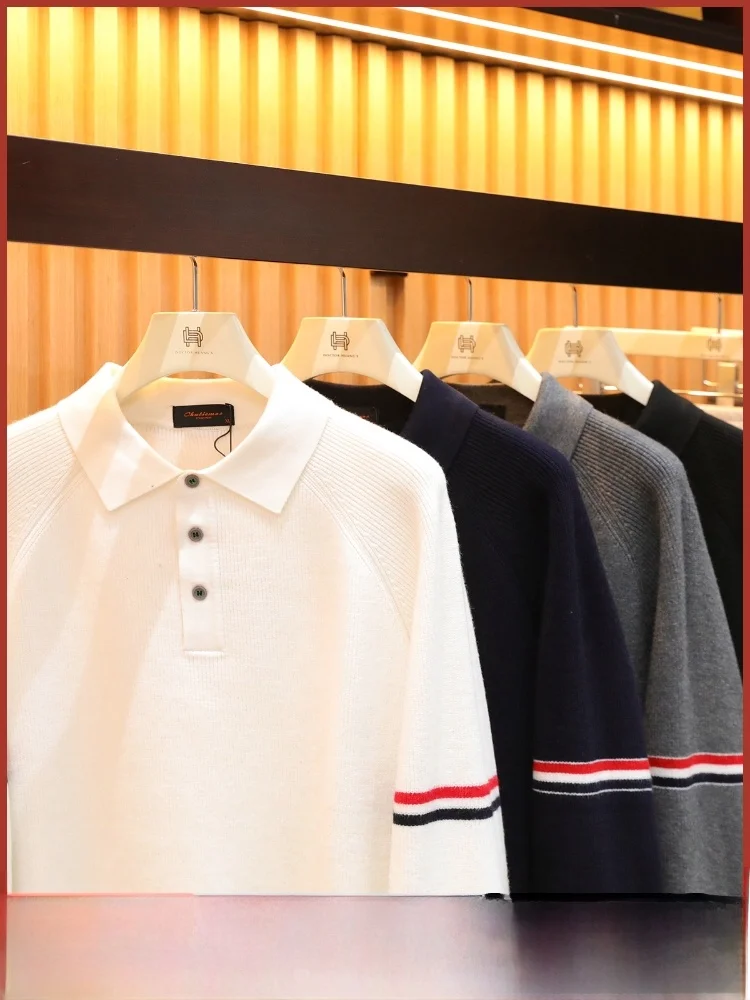 

Итальянский роскошный цветной трикотаж, повседневный мужской свитер Faion Busin, повседневный свитер с воротником, полиэфирное волокно, мягкое теплое дышащее...