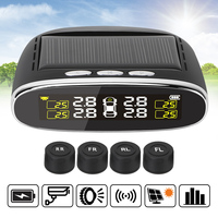 Car Tire Pressure Alarm Monitor System Intelligent With 4 Internal/External Sensor Solar Power TPMS Temperature Alert