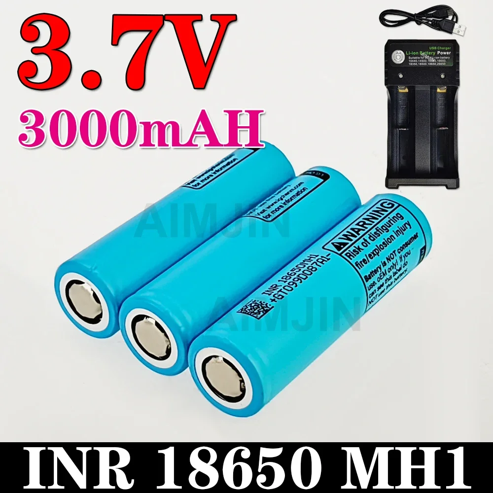 INR18650-MH1 3.7V 3000mAh rechargeable lithium-ion battery For Remote Control Durable Batteries+charger