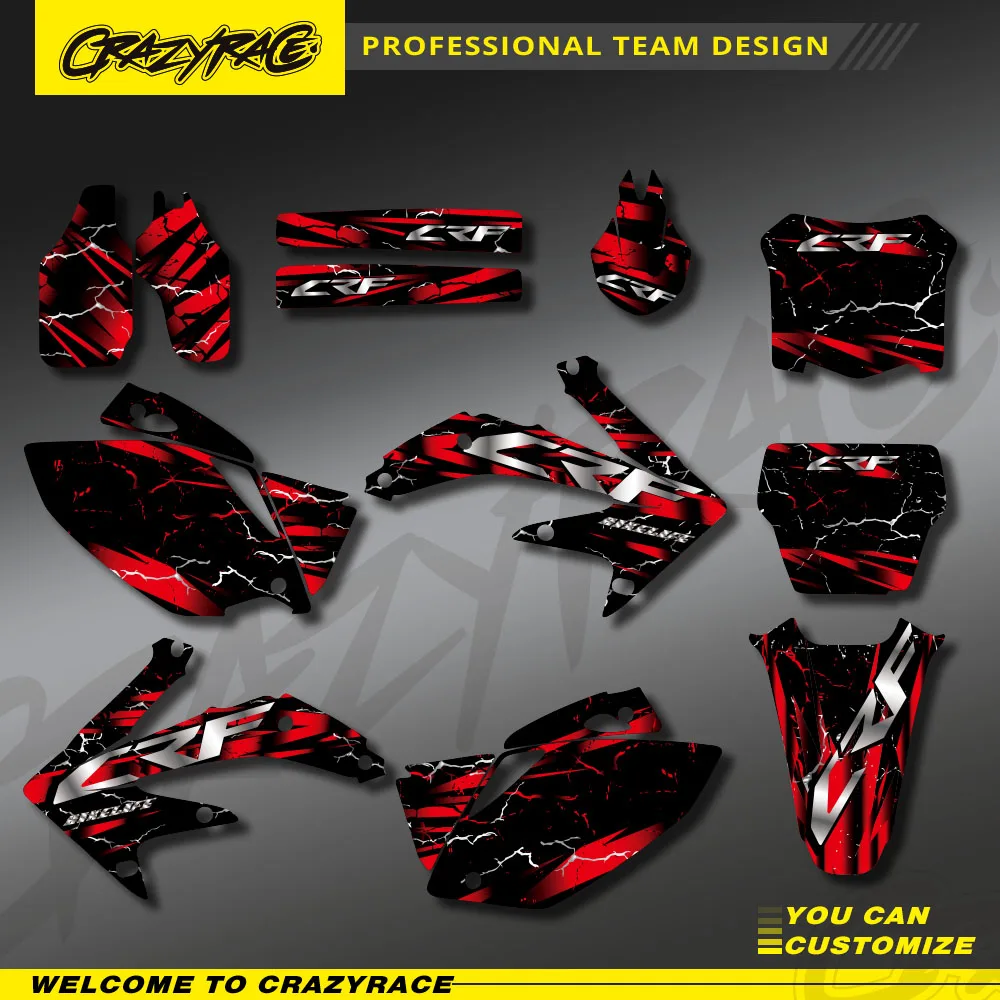 

Motorcycle Graphic Decal Sticker With Brackground kit For Honda CRF450 CRF450R CRF 450 450R 2005 2006 2007 2008 CRF 450 R Custom