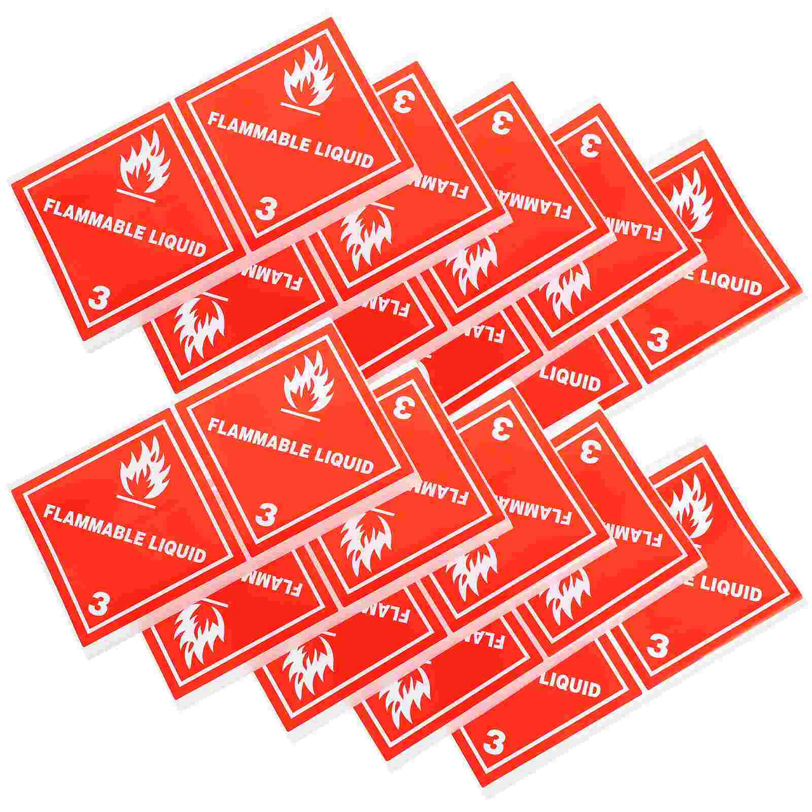 20 stuks waarschuwingslabel waarschuwingsbord vloeibare stickers stickers zelfklevende borden etiketten verzendlabel koelkast