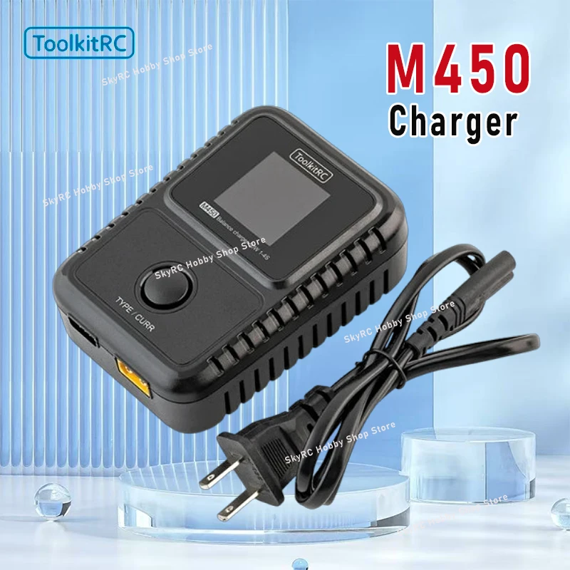 ToolkitRC M450 Smart LiPo Charger Discharger - 50W 1-4S LiPo LiHV LiFe Adjustable Cut-Off Voltage XT60 RC Accessory