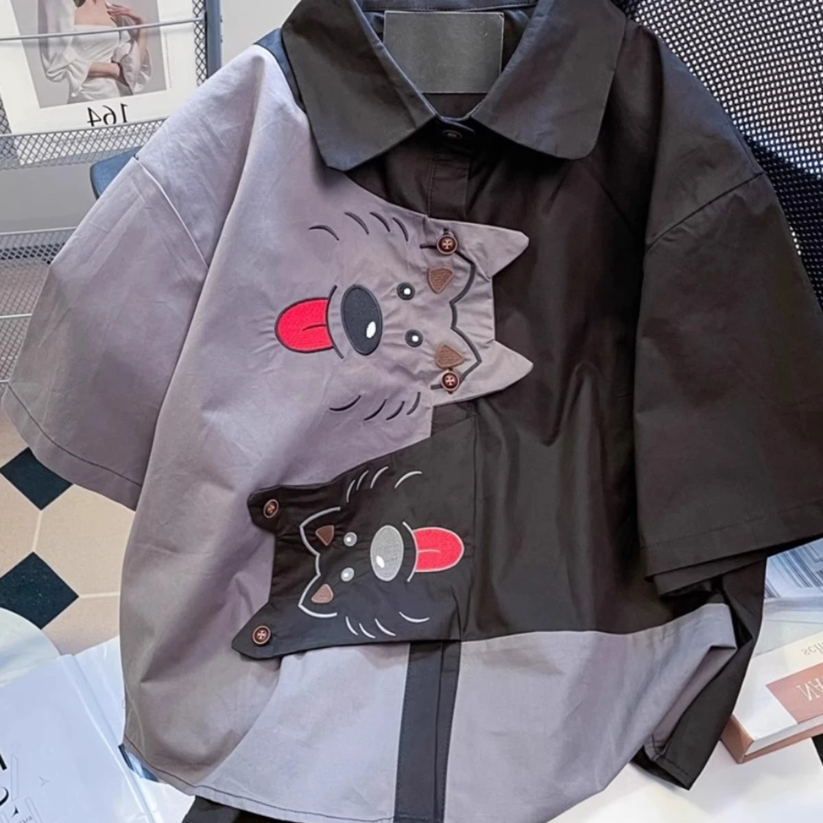 

Large Size 300 Pou Color Blo ort Sve irt Men's Summer Trendy Brand Splicing Couple irt College Sle Casu...