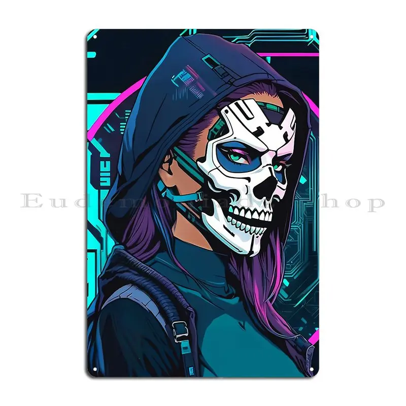 Cyborg Agent Girl Metal Plaque Design Plaques Wall Decor Garage Decoration Printing Tin Sign Poster