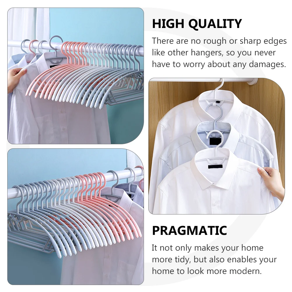 

10Pcs White Closet Hangers Non-Slip Clothes Hangers with Notched Shoulders for Ties Belts Shawls Wardrobe Coat Hook