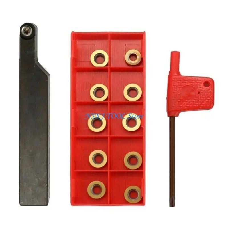 

L8RC Milling External Lathe Holder Turning Boring Tool SRAPR1616H10+10pcs RPMT10T3MO Metal Inserts with Wrench