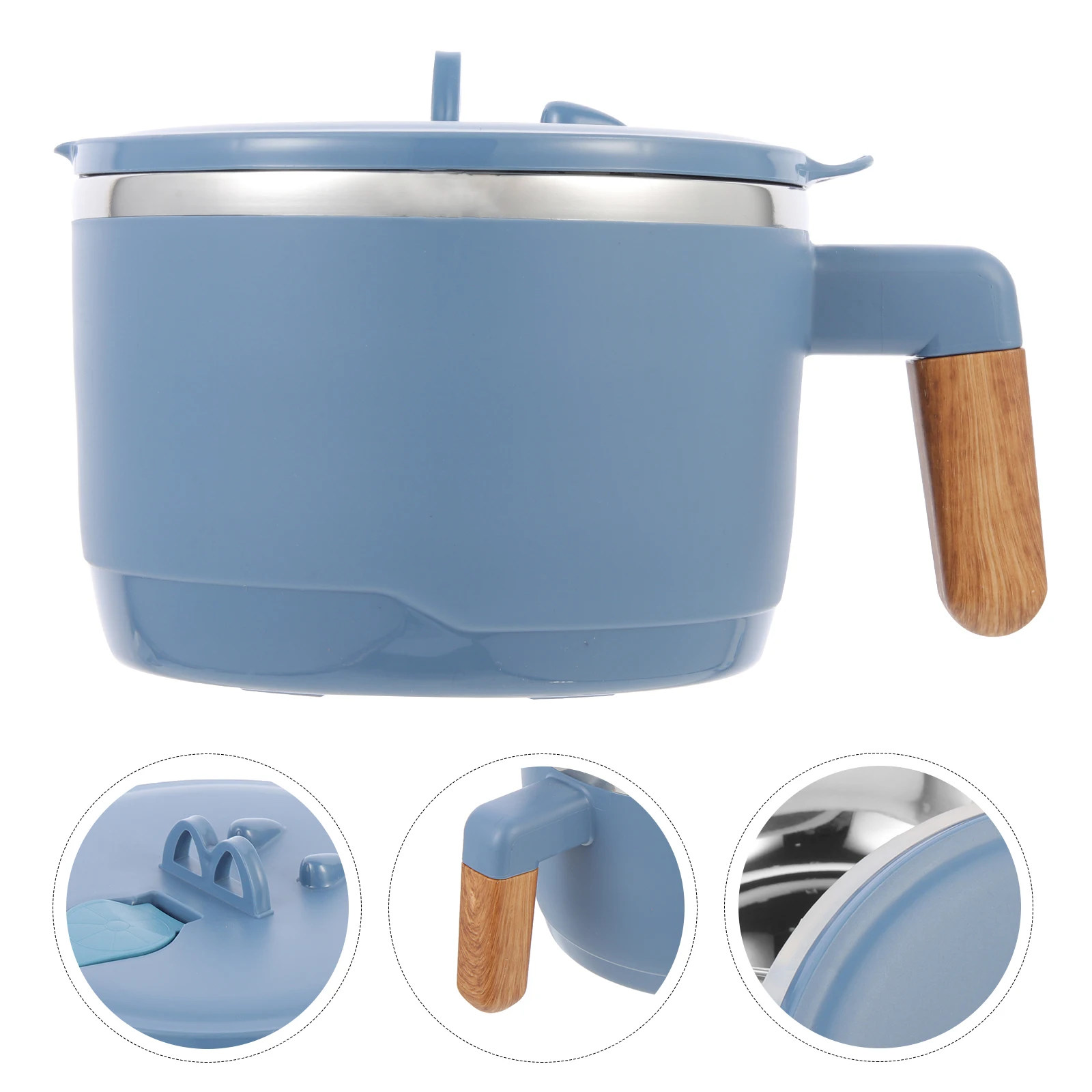 

Stainless Steel Leak Proof Insulated Noodle Bowl Anti Scald Handle Silicone Seal Lunch Box Ramen Rice Soup Bowl