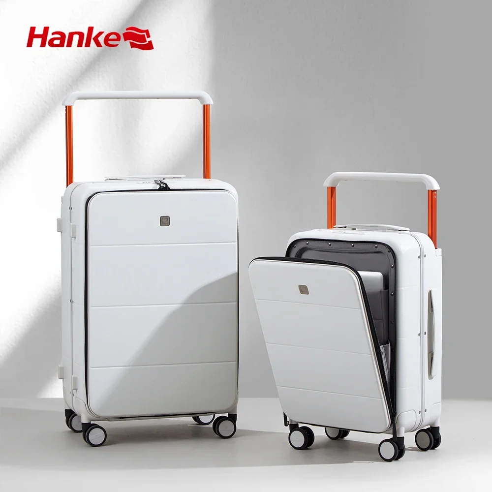 Hanke designer trolley suitcase sets aluminum frame carry-ons anti-collision travel luggage carts PC smart suitcase luggage set