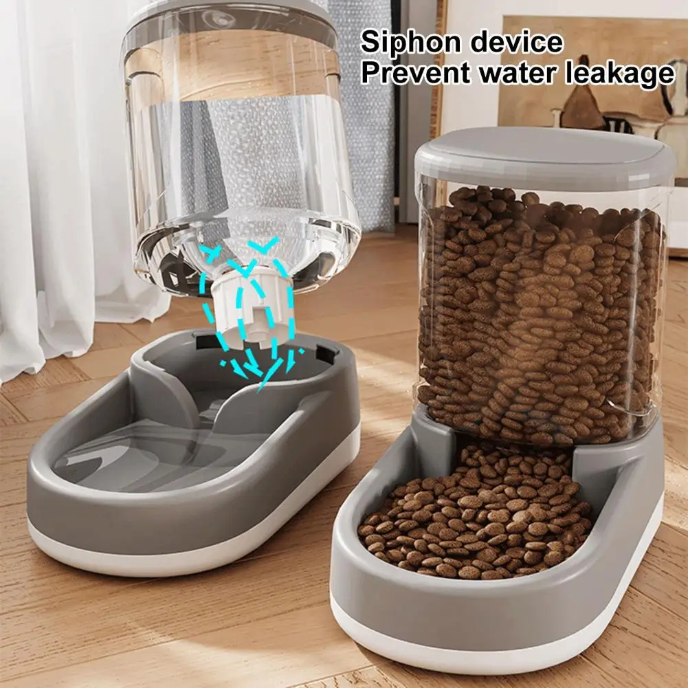 3.8L Gravity- Pet Water Dispenser Feeder Automatic Refill Food Bowl Safe Dust-proof Pet Feeder for Small Medium Pets Cats Dogs