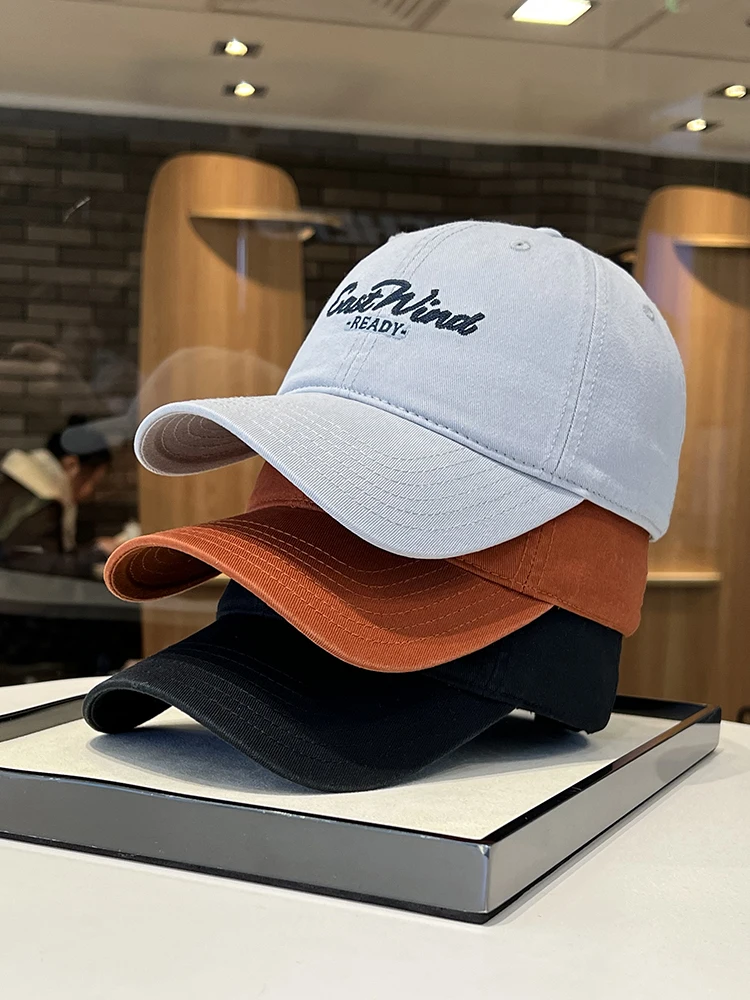 

Simple and versatile embroidered letter baseball cap spring and summer wide brim shows the face small cap tide