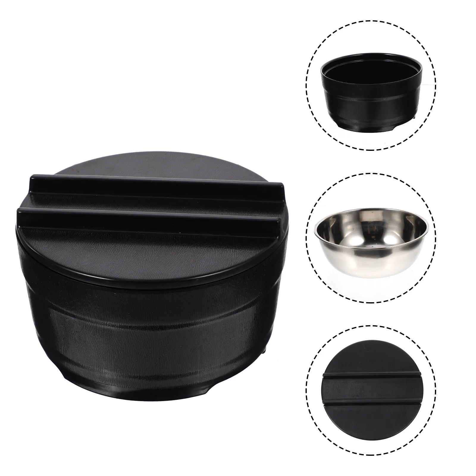 

1Set Stainless Steel Rice Steaming Bucket with Lid Fine Polished Smooth Surface for Chinese Korean Cuisine Home Restaurant Party
